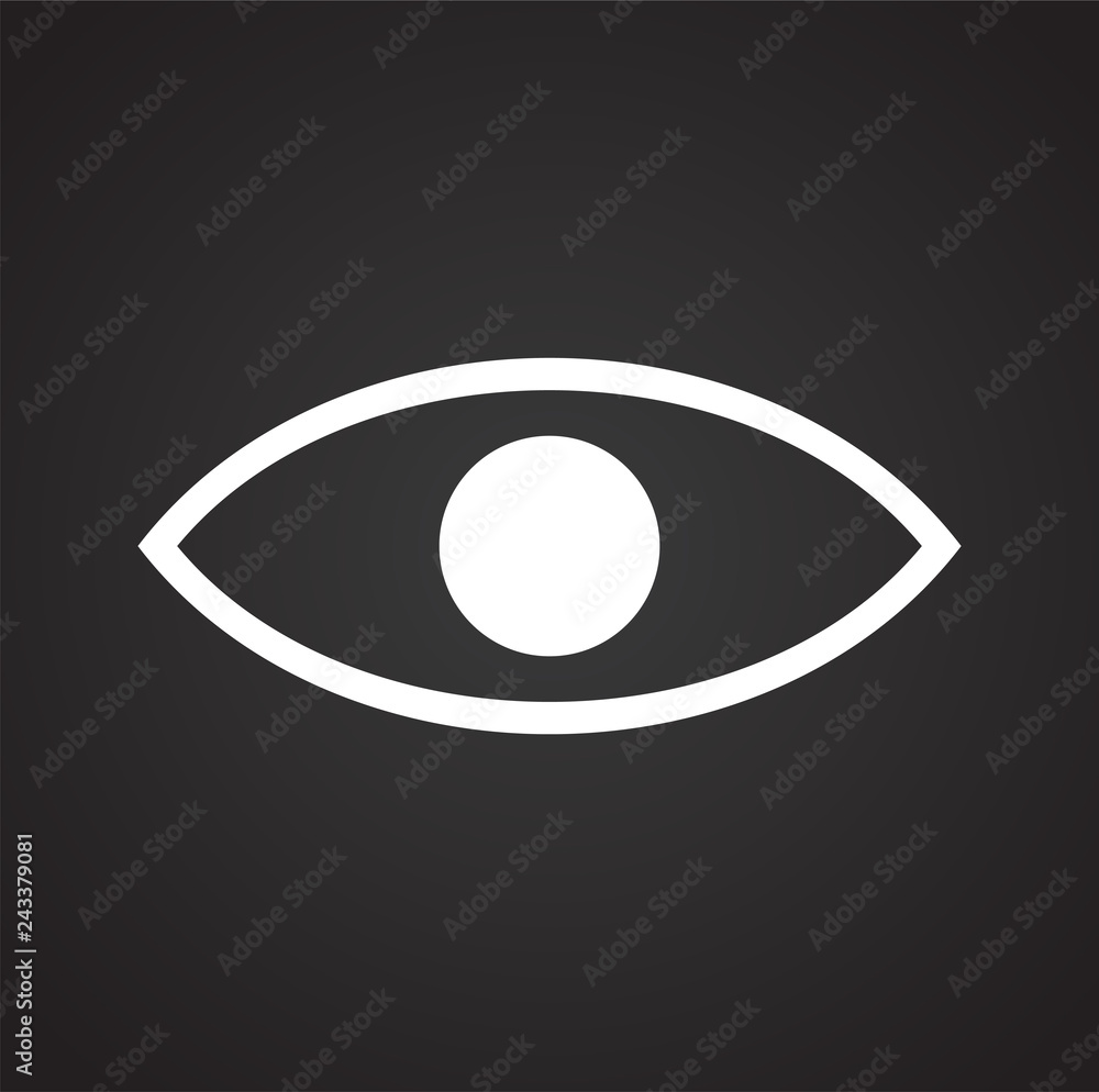 Eye icon on black background for graphic and web design, Modern simple vector sign. Internet concept. Trendy symbol for website design web button or mobile app Eye icon on black background for graphic and web design, Modern simple vector sign. Internet concept. Trendy symbol for website design web button or mobile app