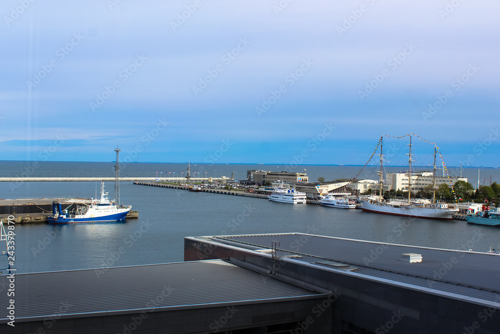 Gdynia, Poland - May 2, 2014: View of the pier in the morning