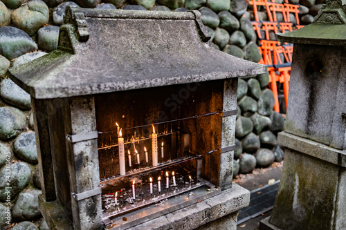 stone candle shrine in Japanese temple