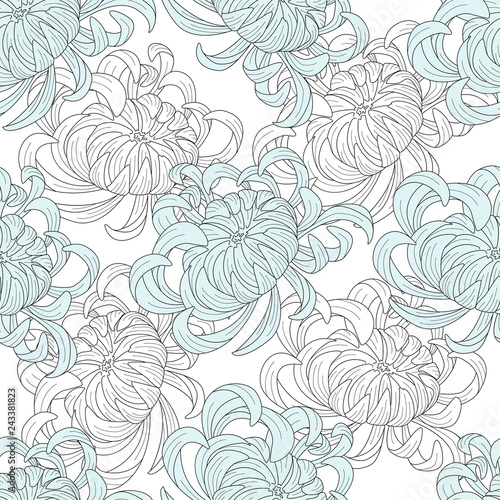 Abstract seamless floral pattern sketch pastel colors.