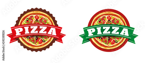 Pizza italian food label
