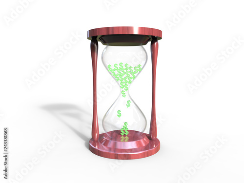 Hourglass Ivestment Concept 3D illustration