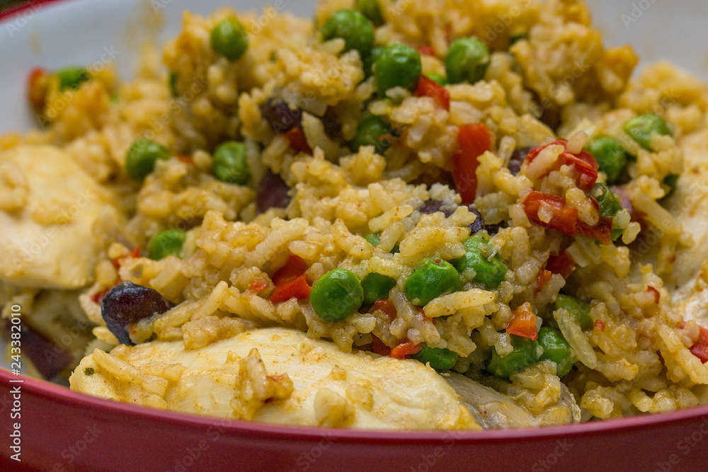 Chicken dinner in a bowl