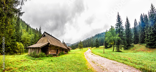 Fototapeta Naklejka Na Ścianę i Meble -  Old Wooden log building Tatra Mountains, Poland