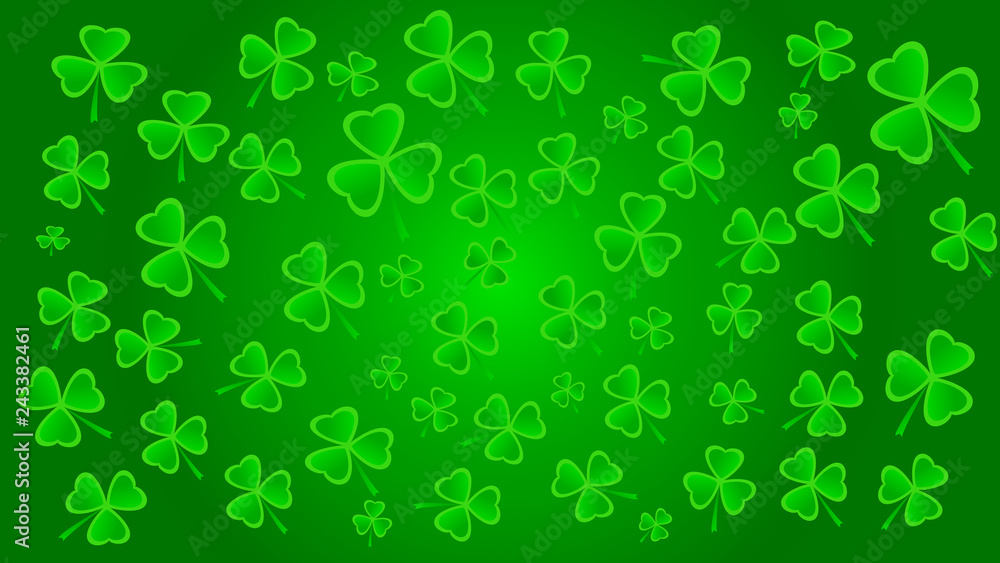 Green shamrocks background symbol of the feast of St. Patrick and Ireland. Green shamrocks background symbol of the feast of St. Patrick and Ireland.
