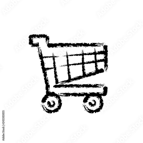 brush stroke hand drawn vector icon of shopping cart photo