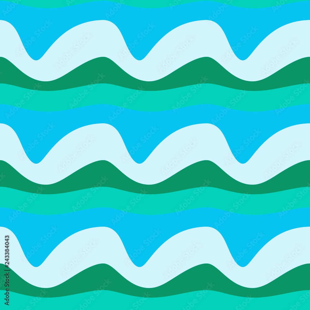 Fototapeta premium Seamless pattern background with multi-colored wavy lines.