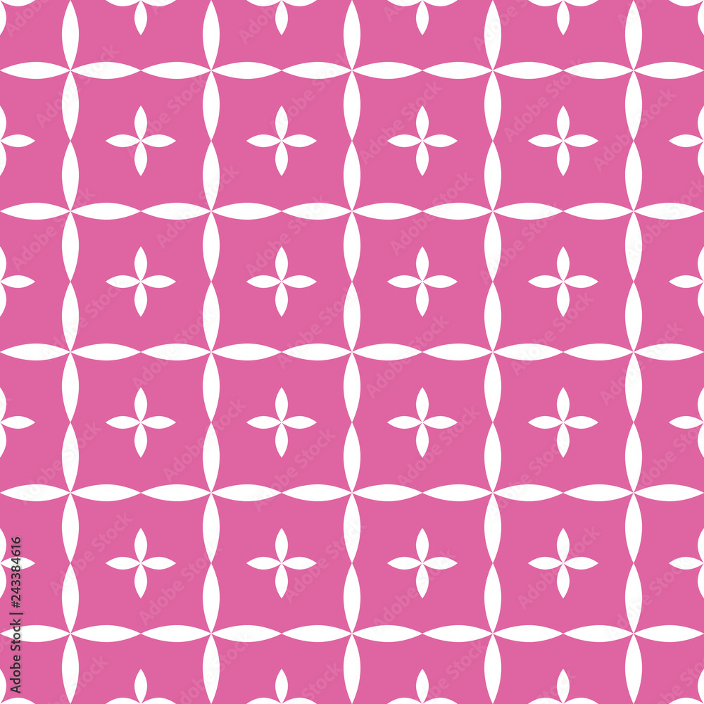 seamless background of flower pattern in white on pink
