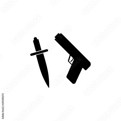 Weapon, knife, gun icon. Simple glyph vector of universal set icons for UI and UX, website or mobile application