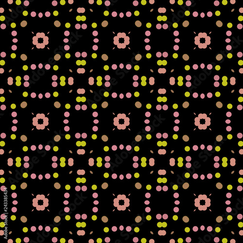 Seamless abstract pattern background with a variety of colored circles.