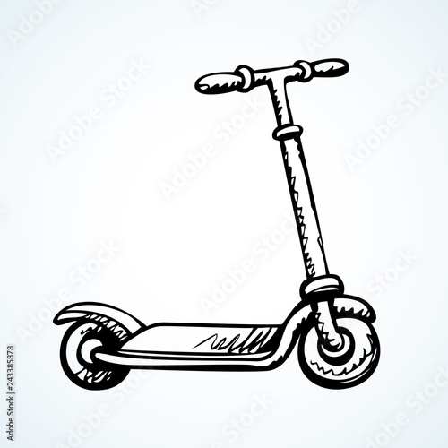 Kick scooter. Vector drawing