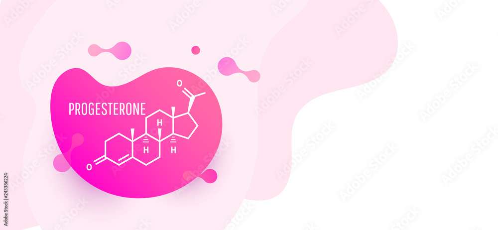 Plays role in menstrual cycle and pregnancy. Skeletal formula.