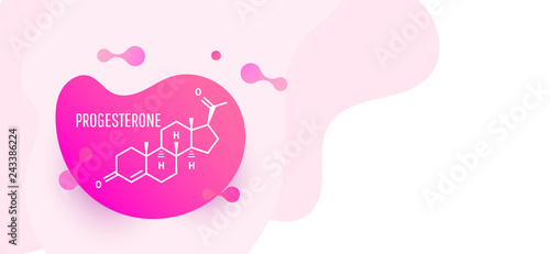 Plays role in menstrual cycle and pregnancy. Skeletal formula.