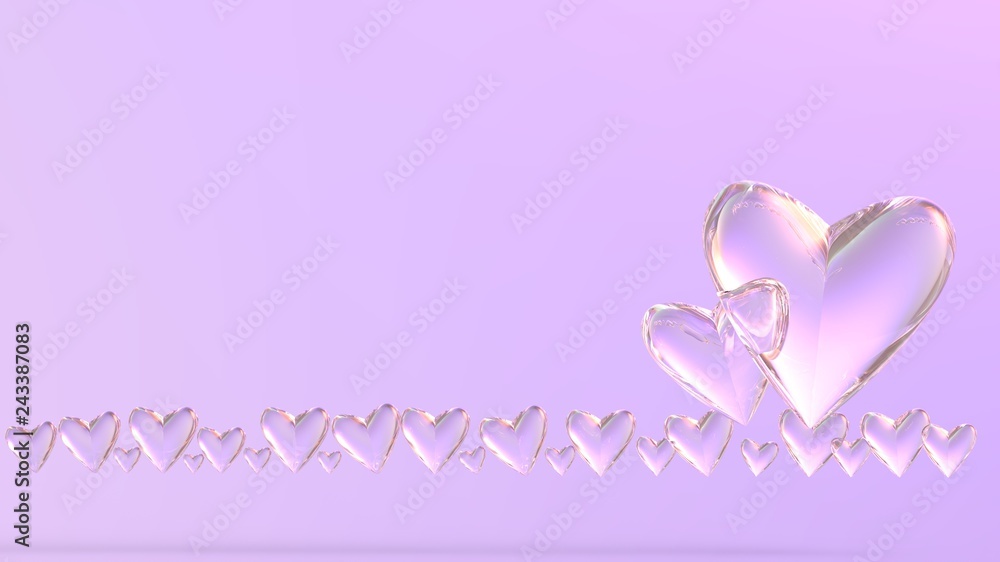 Fototapeta premium ハート 心臓 心 バレンタイン ガラス 宝石 Heart valentine Valentine's Day glass jewel