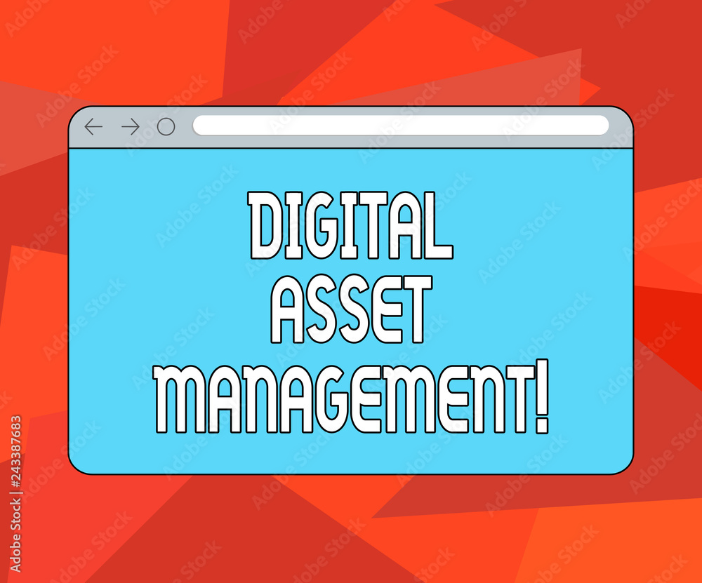 Word writing text Digital Asset Management. Business concept for Business processes for analysisaging digital accounts Monitor Screen with Forward Backward Progress Control Bar Blank Text Space Word writing text Digital Asset Management. Business concept for Business processes for analysisaging digital accounts Monitor Screen with Forward Backward Progress Control Bar Blank Text Space