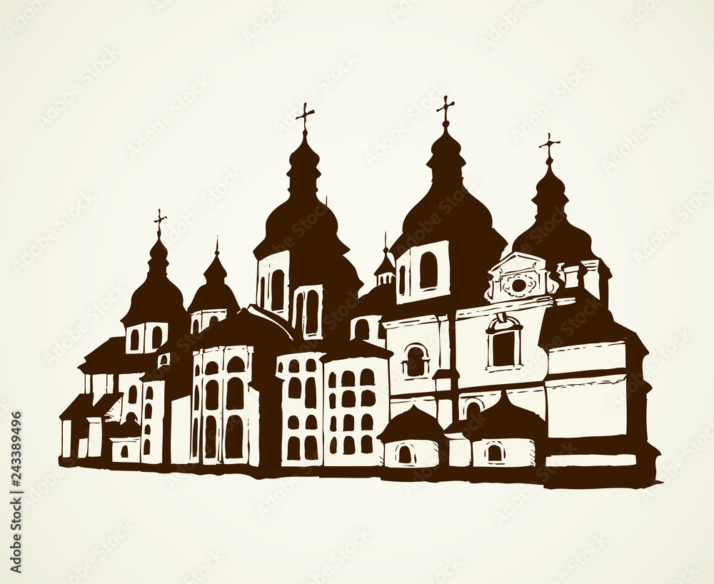 Vector Saint Sophia Cathedral in Kiev, Ukraine Vector Saint Sophia Cathedral in Kiev, Ukraine