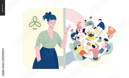 Technology 1 -Meet our team - modern flat vector concept digital illustration team metphor, company presentation. Business workflow and team management Creative landing web page design template