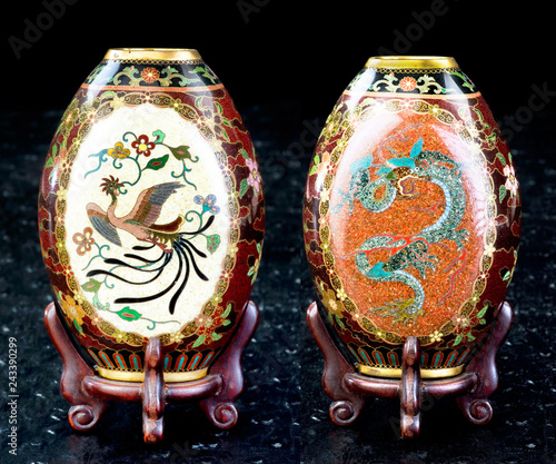 Antique Japanese Cloisonne. photo