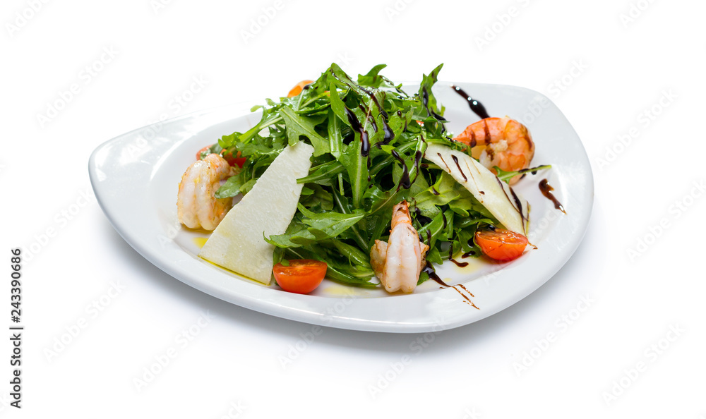 arugula salad with shrimp and Parmesan cheese arugula salad with shrimp and Parmesan cheese