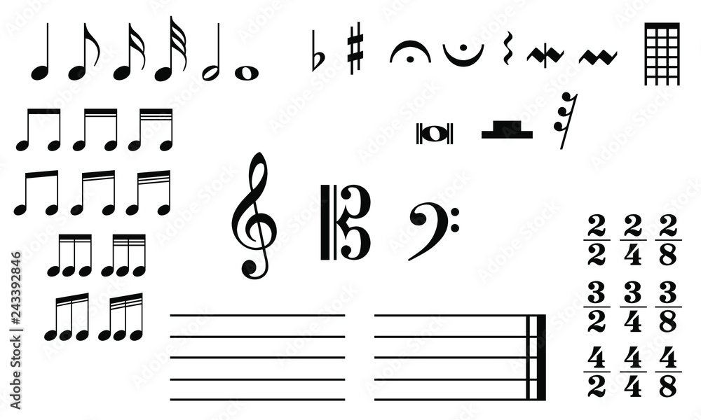 Schooo supplies Montessori classroom material decoration Music Musical symbols treble clef notes ...