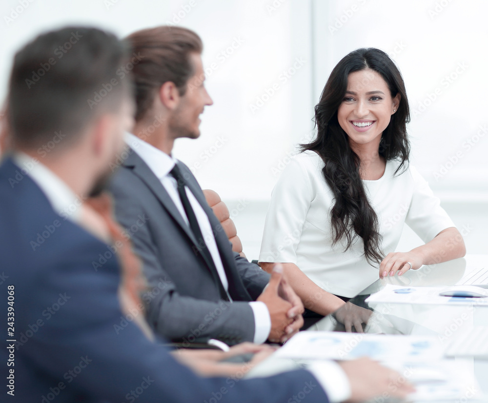 business people communicate at work their Desk business people communicate at work their Desk