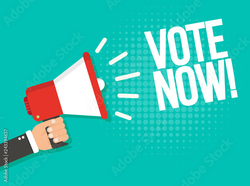 Vote now. Promotion and advertising concept vector