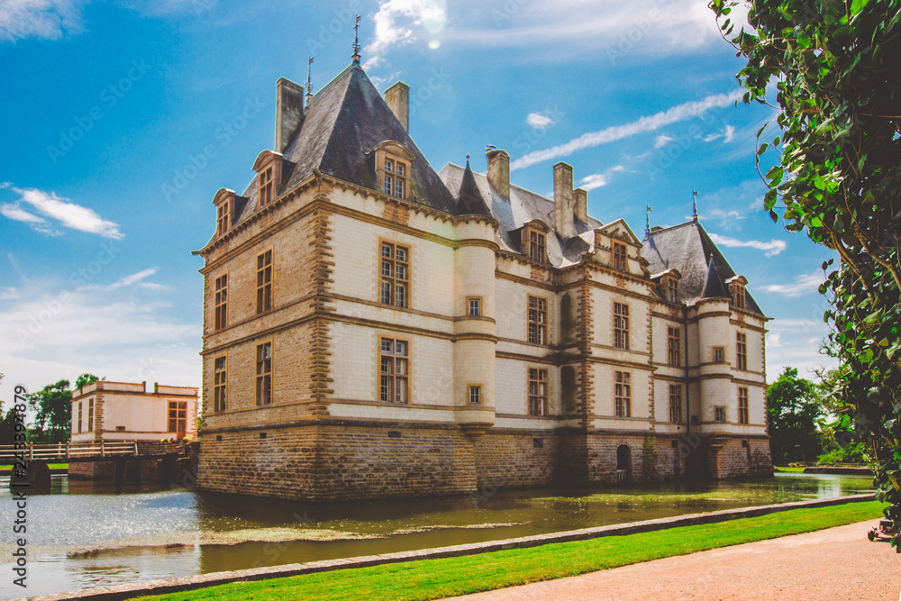 July 19, 2017. Village Cormatin France burgundy region in summer. Museum old castle, fortress Ch teau de Cormatin in sunny weather July 19, 2017. Village Cormatin France burgundy region in summer. Museum old castle, fortress Ch teau de Cormatin in sunny weather