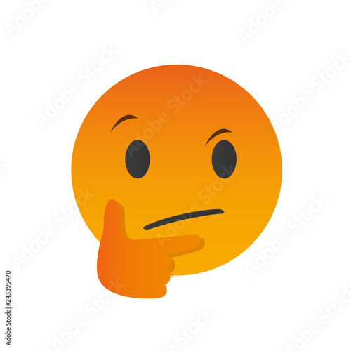Thinking face emoji with a single finger vector