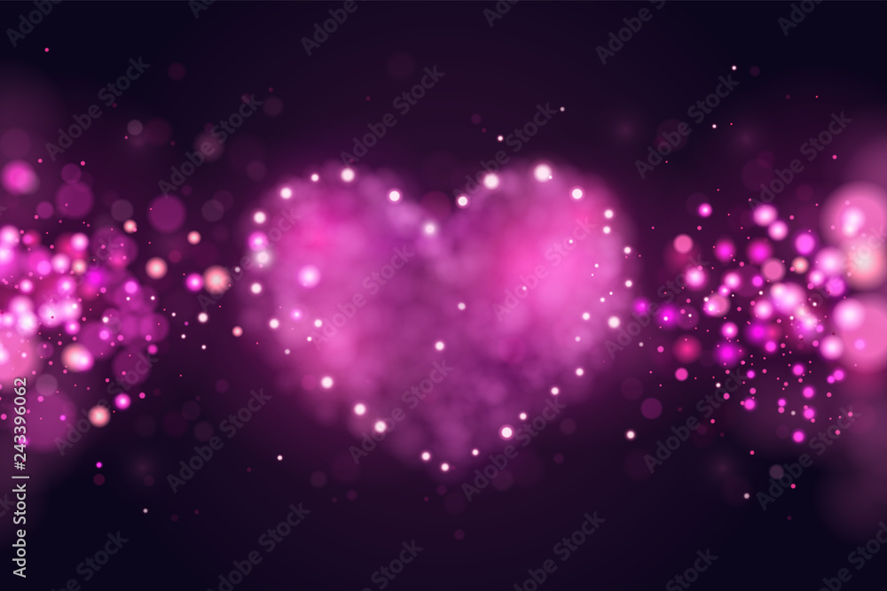 Background with Pink 3d realistic hearts. Beautiful abstract blurred  wallpaper. Valentine day love design. Vector illustration. Vector cute  romantic banner design. Valentine day card. Stock Vector | Adobe Stock