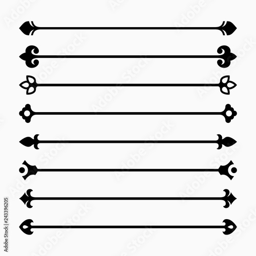 Classic Dividers set, Vintage graphic design, vector illustration