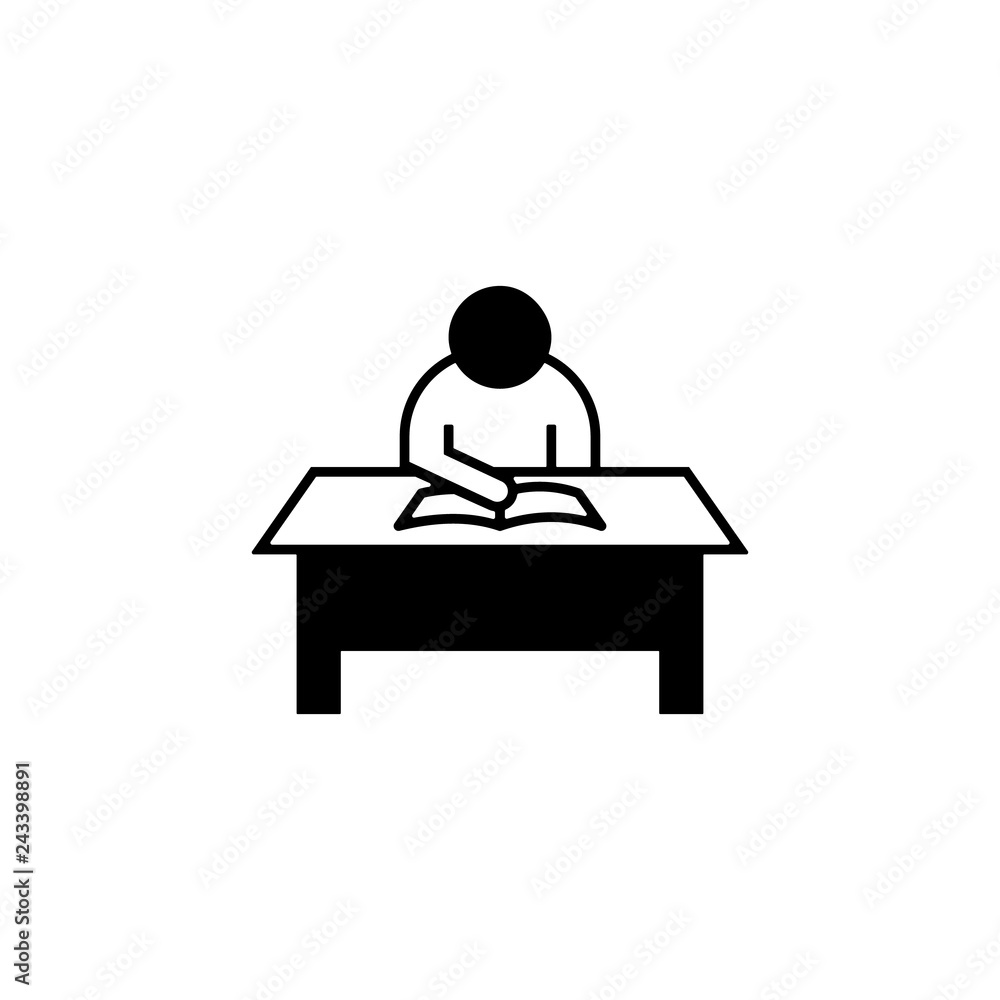 man, table, book icon. Element of harmful things icon for mobile concept and web apps. Detailed man, table, book icon can be used for web and mobile
