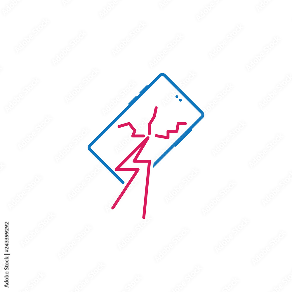 breaking, broken, cell, drop, phone icon. Element of mobile and smartphone icon for mobile concept and web apps. Detailed broken, cell, drop, phone icon can be used for web