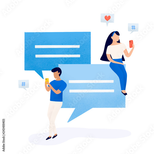 Users with speech bubbles vector