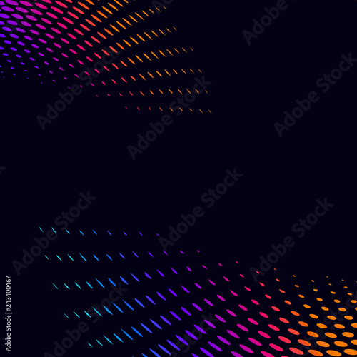 Vibrant halftone on black background vector