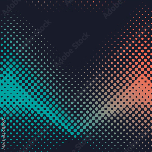 Green and orange halftone background vector