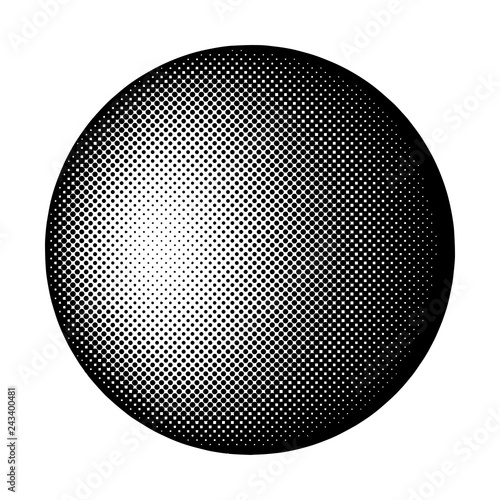 Black halftone badge on white background vector