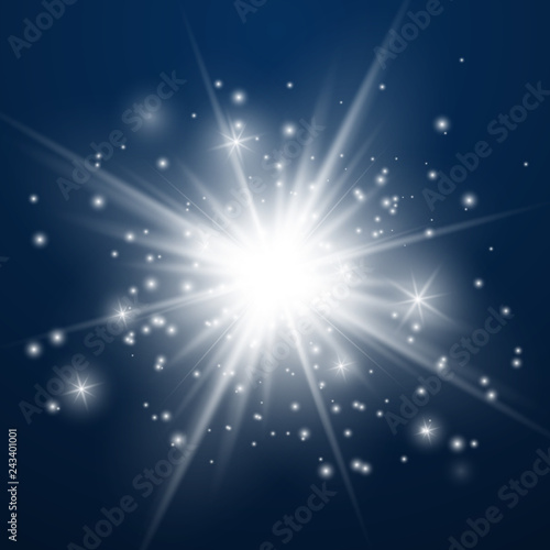 Lens flare effect isolated.