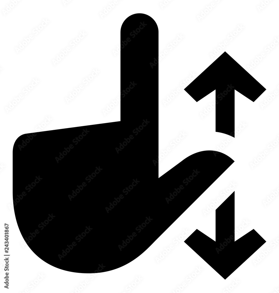 Hand Thumb Scroll Vector Icon Stock Vector | Adobe Stock