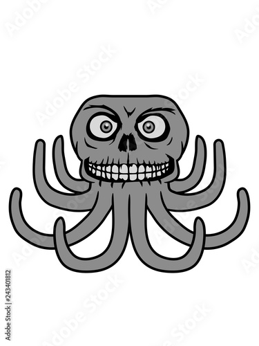 horror halloween gruselig böser oktopus krake kopffüßer kalmar tentakel tintenfisch unterwasser monster comic cartoon clipart lustig design meer wasser tauchen fisch photo