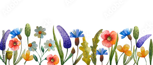 watercolor flower composition