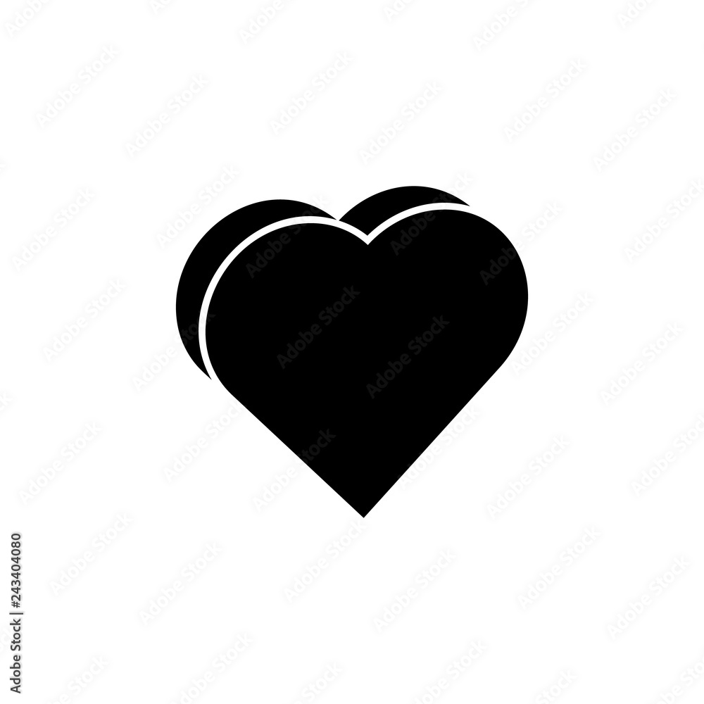 heart 3D, flat icon. Element of Valentine's Day icon for mobile concept and web apps. Detailed heart 3D, flat icon can be used for web and mobile