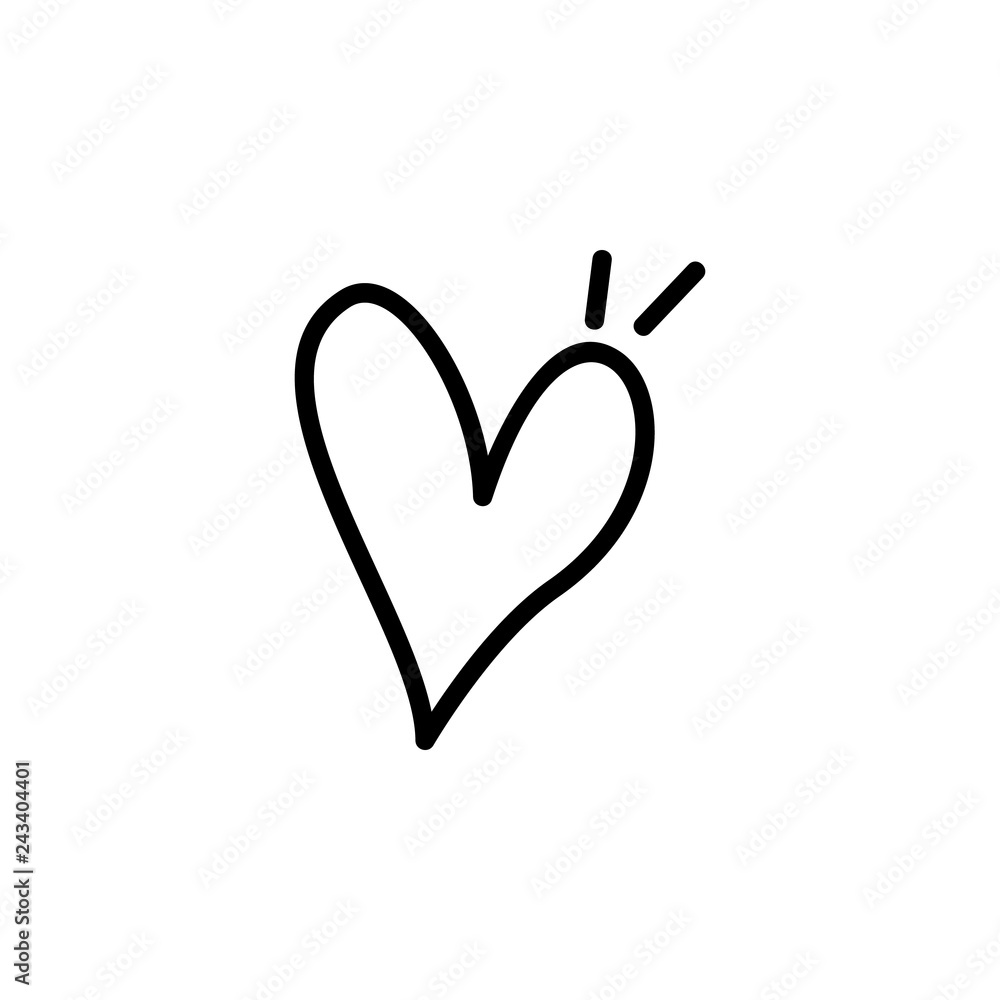 Plakat heart hand drawn icon. Element of Valentine's Day icon for mobile concept and web apps. Detailed heart hand drawn icon can be used for web and mobile