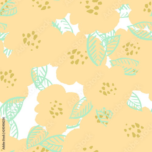 Beautiful seamless patterns with flower. Floral decorative bouquet design. Graphic ornament. Spring vintage blossom background. Flower colorful garden. Modern bright summer print design. -Vector