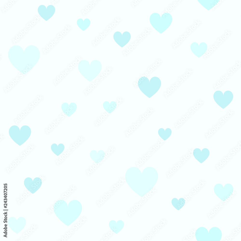 Naklejka Cyan heart pattern. Seamless vector