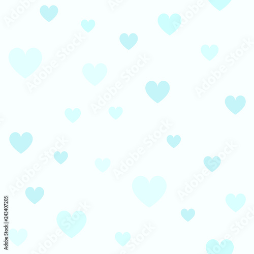 Cyan heart pattern. Seamless vector