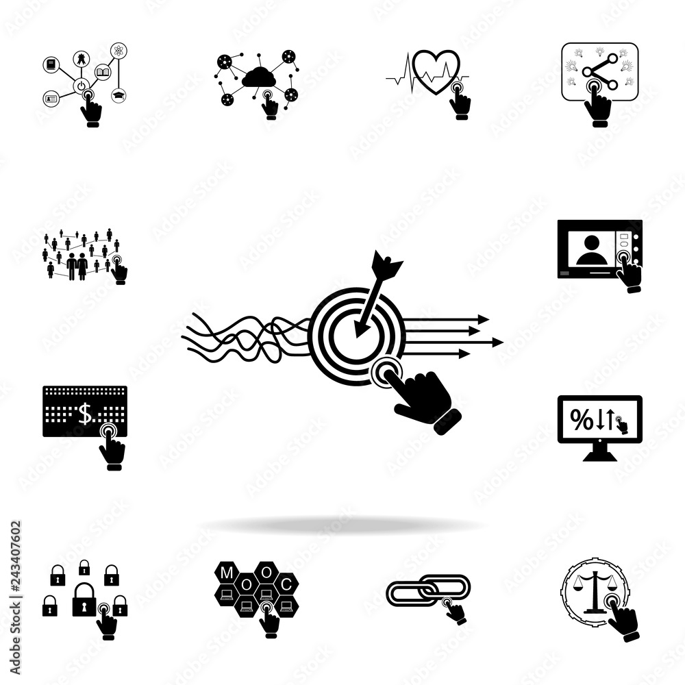 Obraz premium Goal Solution Concepts on touch screen icon. Detailed set of digital touch icons. Premium graphic design. One of the collection icons for websites, web design, mobile app