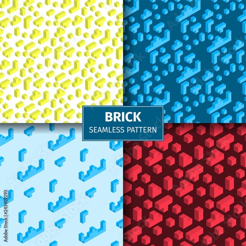 Vector Illustration Playing Brick Seamles Pattern