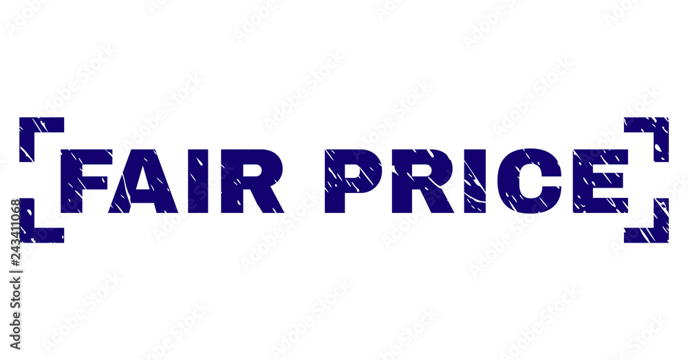 FAIR PRICE title seal print with grunge texture. Text label is placed between corners. Blue vector rubber print of FAIR PRICE with unclean texture. FAIR PRICE title seal print with grunge texture. Text label is placed between corners. Blue vector rubber print of FAIR PRICE with unclean texture.
