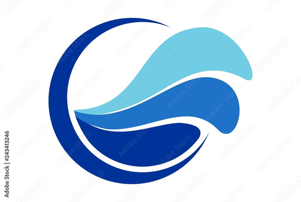 abstract letter o ocean waves logo icon Stock Vector | Adobe Stock