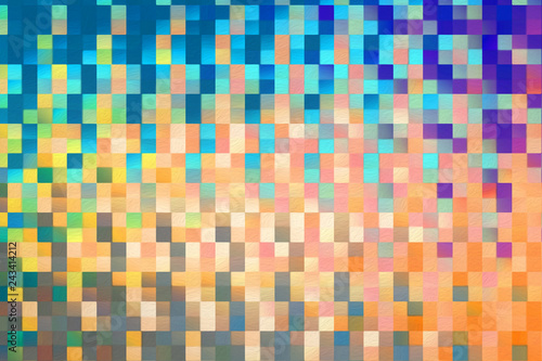 Fototapeta Naklejka Na Ścianę i Meble -  Abstract square blocks shapes gradient pattern background